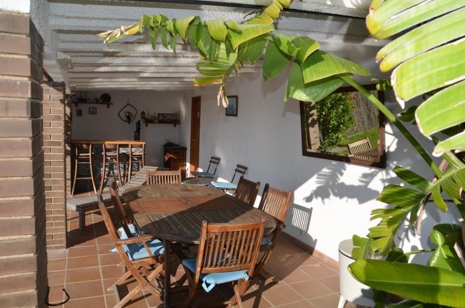 A pool house interior